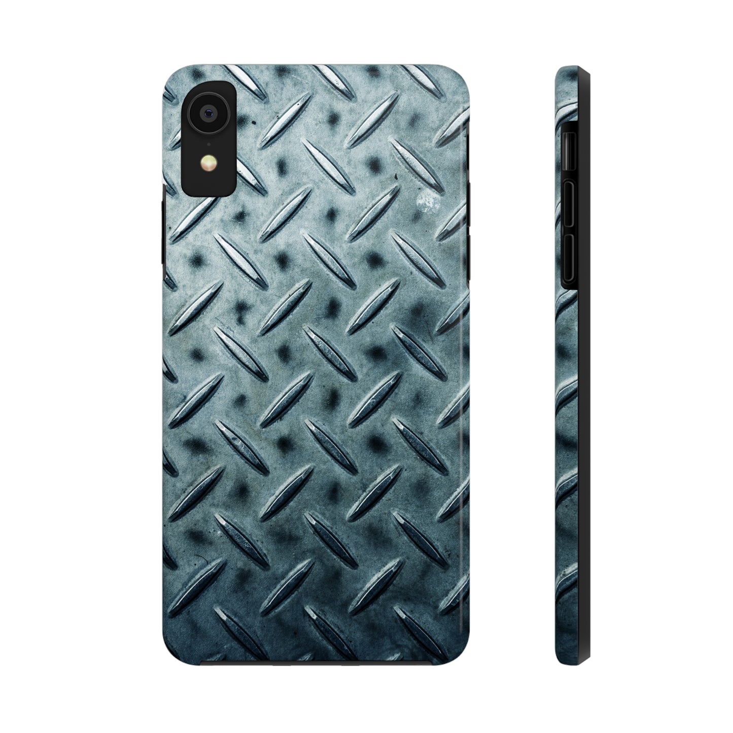 Blue Steel Diamond Plate Design Iphone Tough Phone Case