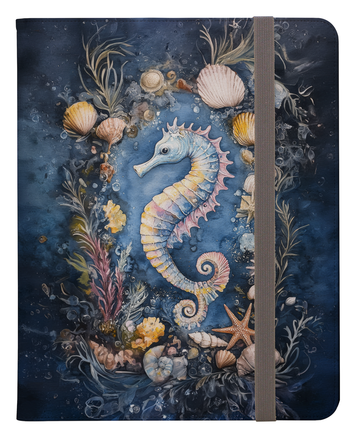 Enchanted Watercolor Seahorse Ipad Pro 11 & Pro 12.9 Protective Case and Pencil Holder