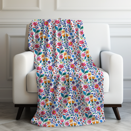 Blossoming Beauties: Charming Floral Blooms to Welcome Spring Velveteen Plush Blanket 3 Sizes