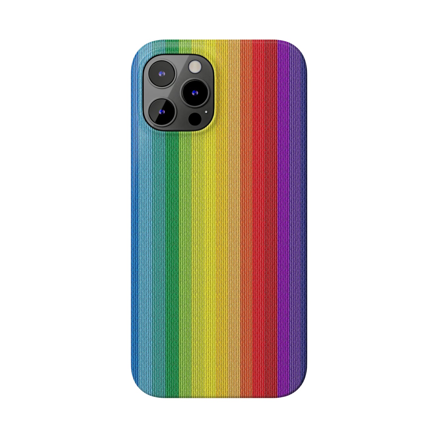 Rainbow Stripe Design Iphone 15-12 Slim Phone Case