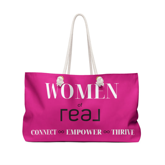 WOMEN OF REAL, CONNECT EMPOWER THRIVE - Weekender Oversized Canvas Tote Bag 24" × 13"