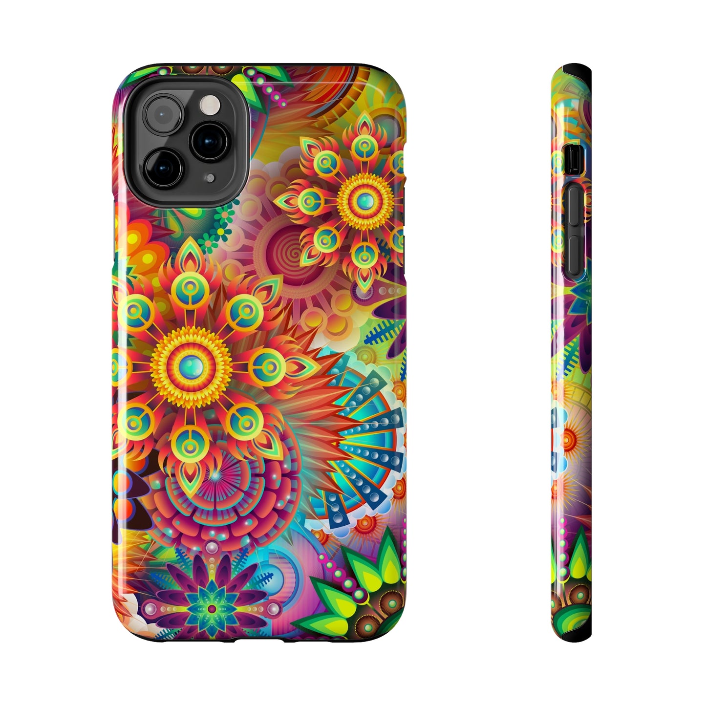 Rainbow Flower Power Design Iphone Tough Phone Case