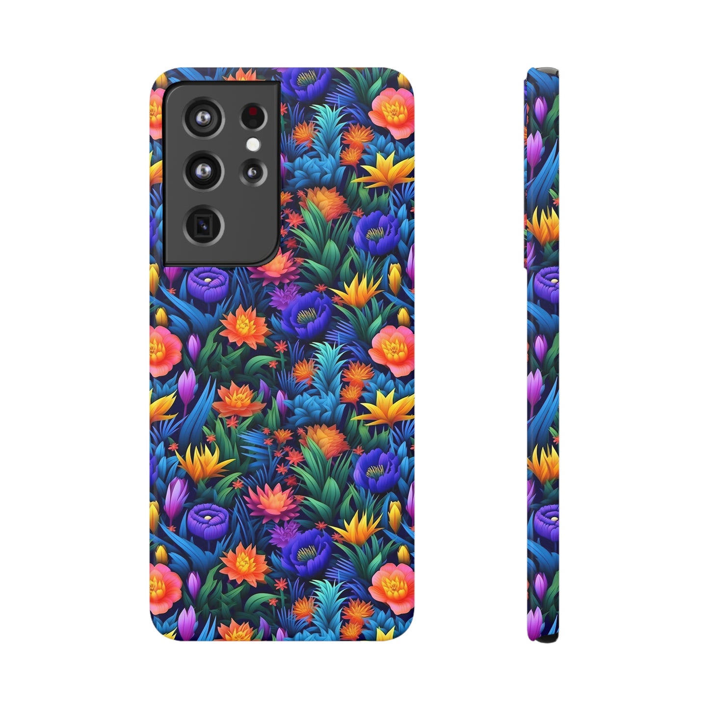 3D Tropical Bright Flowers Samsung Slim Cases