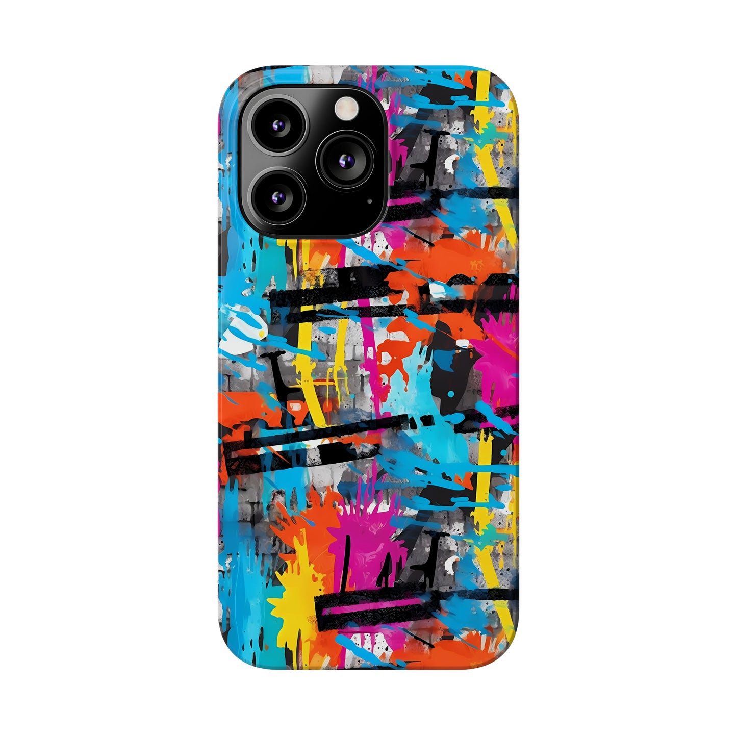 Rainbow Color Abstract Graffiti Design Iphone 15-12 Slim Phone Case