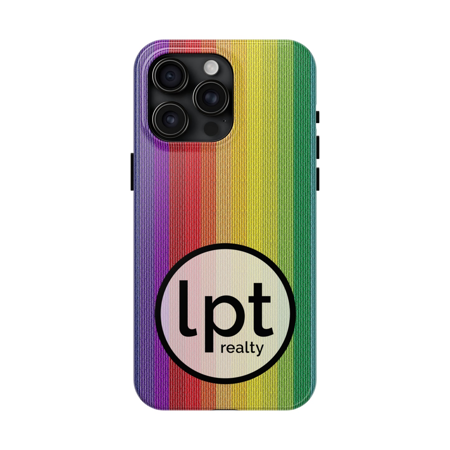 LPT Realty Logo -  Rainbow Stripe Design Iphone Tough Phone Case