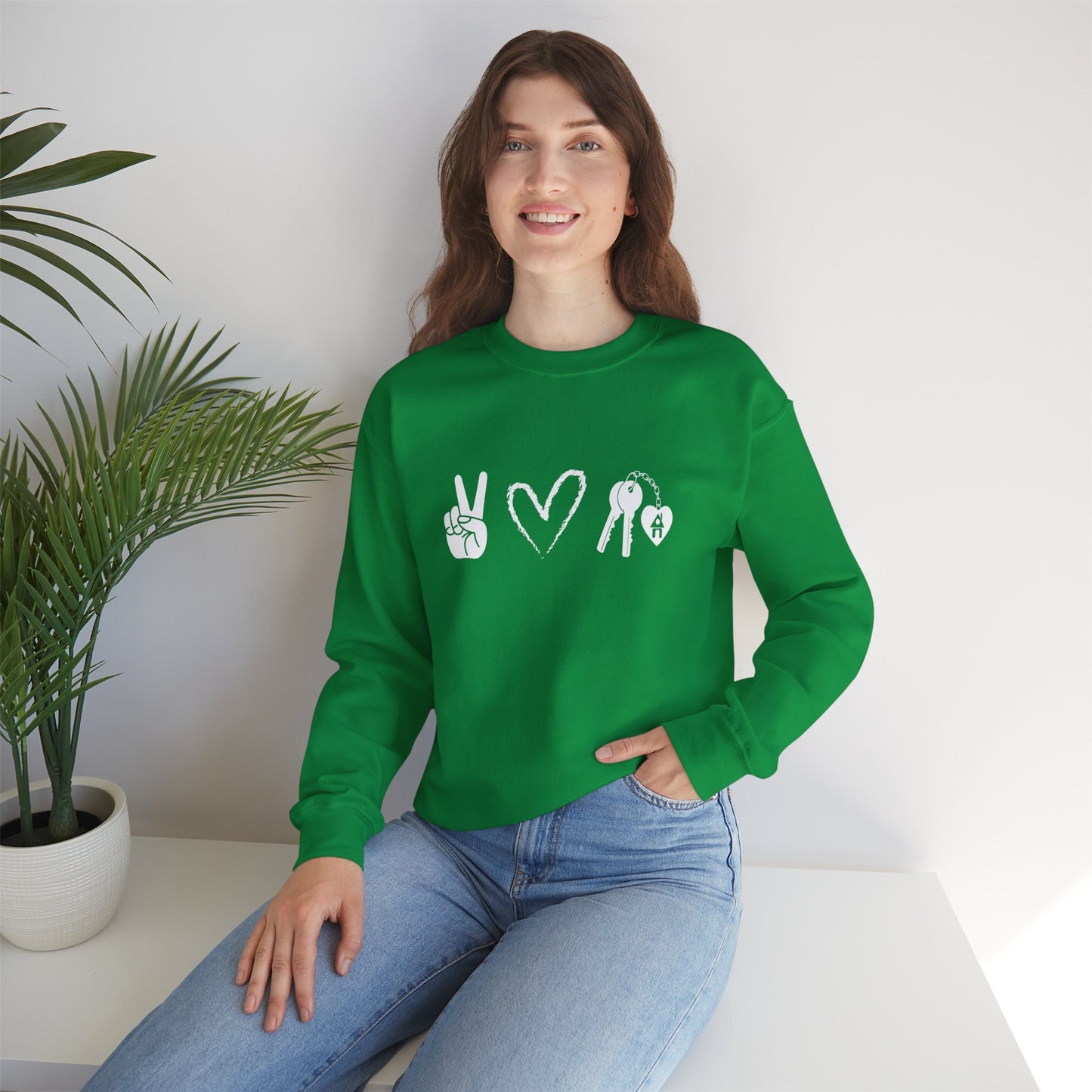 Peace, Love & Real Estate - Crewneck Sweatshirt Unisex S-5XL