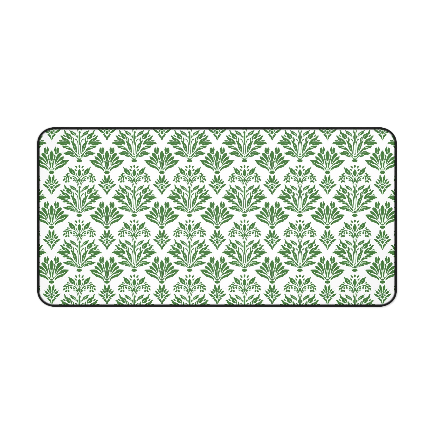 Green Floral Indian Block Print Pattern Gaming Mouse Pad  Desk Mat  - 3 Sizes