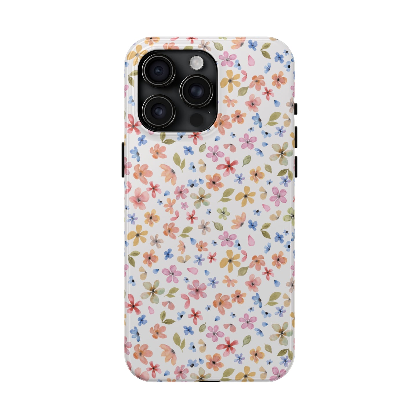 Tiny Pink, Yellow and Blue Flowers Iphone Tough Phone Case