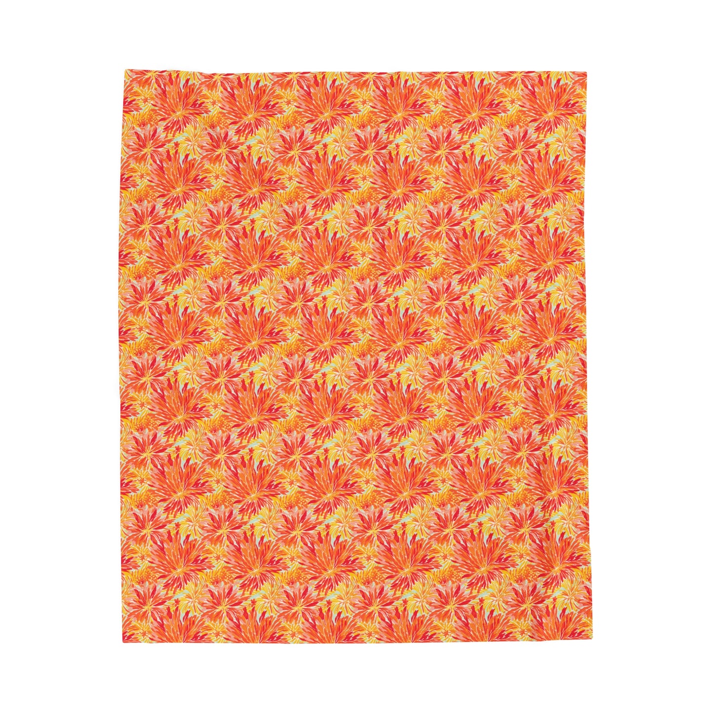 Golden Citrus Blooms: Vibrant Orange and Yellow Watercolor Flowers Velveteen Plush Blanket 3 Sizes