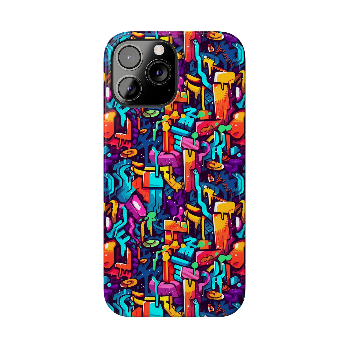 3D Abstract Colorful Street Graffiti Art Design Iphone 15-12 Slim Phone Case