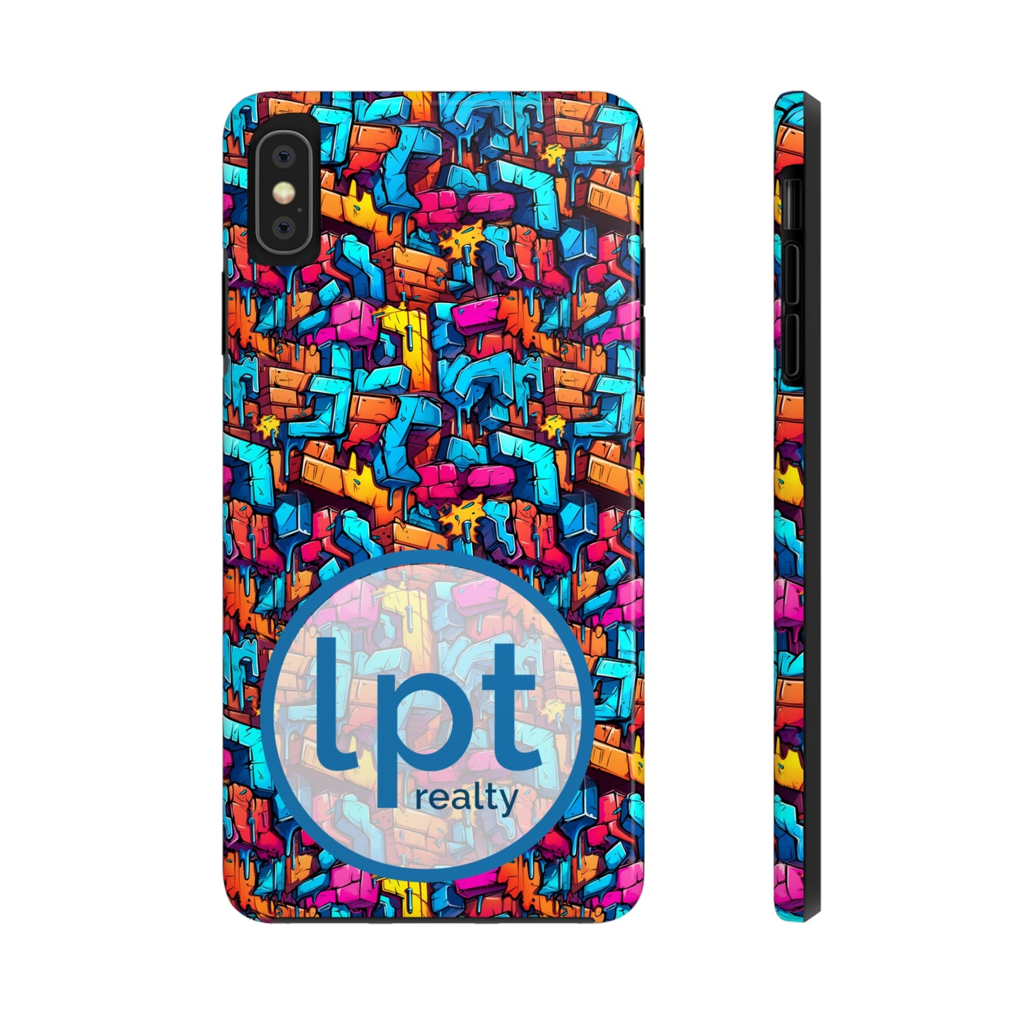 LPT Realty Logo -  3D Rainbow Colored Graphic Blocks Design Iphone Tough Phone Case