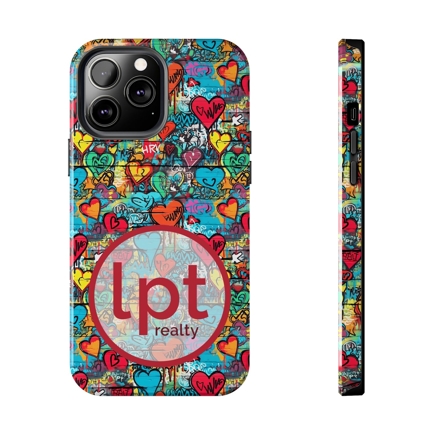 LPT Realty Logo -  Street Art Graffiti Hearts Design Iphone Tough Phone Case