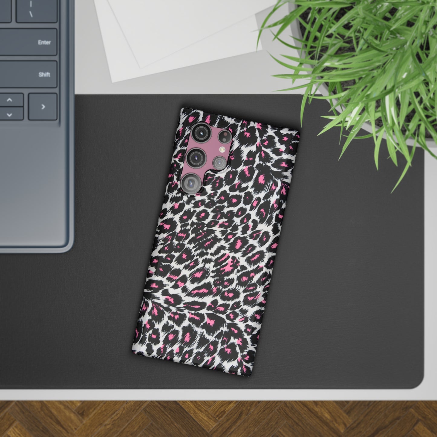 Fierce Femininity Pink and Black Leopard Print Samsung Slim Cases