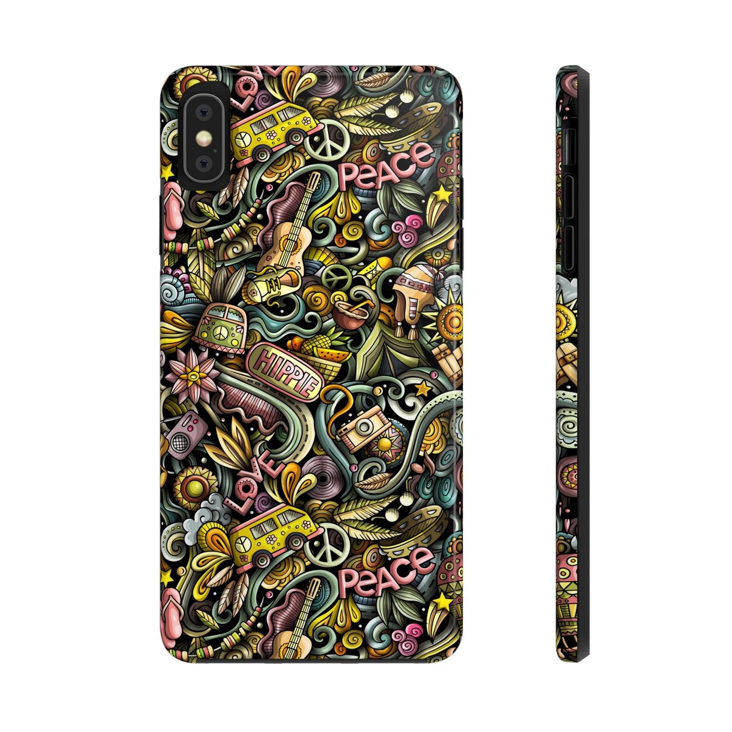 Peace, Love & VW Fun Cartoon Design Iphone Tough Phone Case