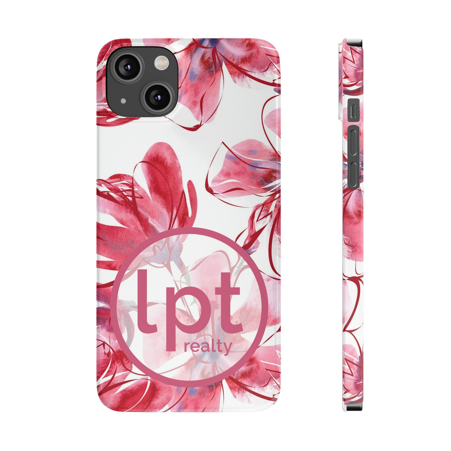 LPT Realty Logo -  Large Pink Flower Iphone 15-12 Slim Phone Case