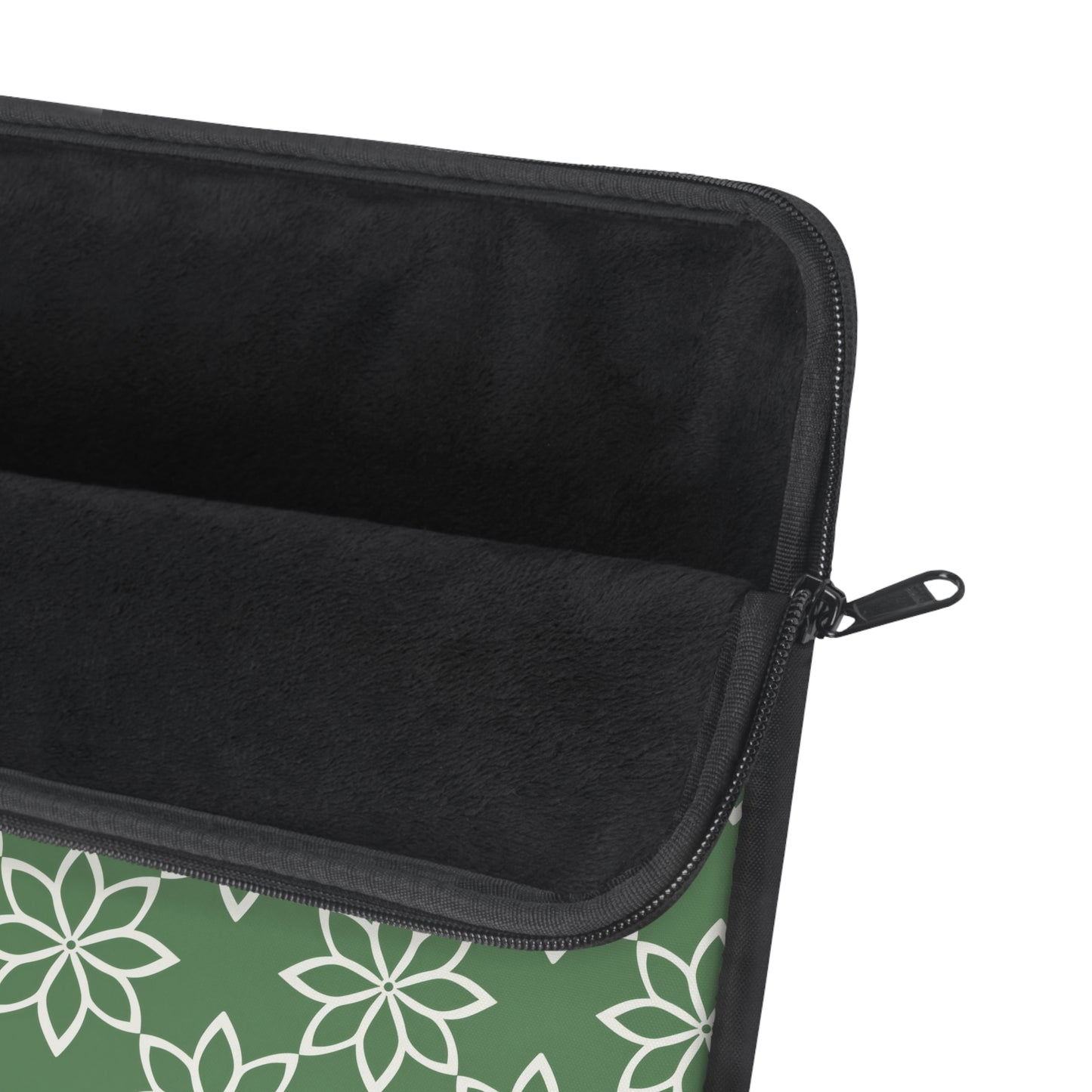 Modern Minimalist Green and White Geometric Floral Design Laptop or Ipad Protective Sleeve 3 Sizes Available