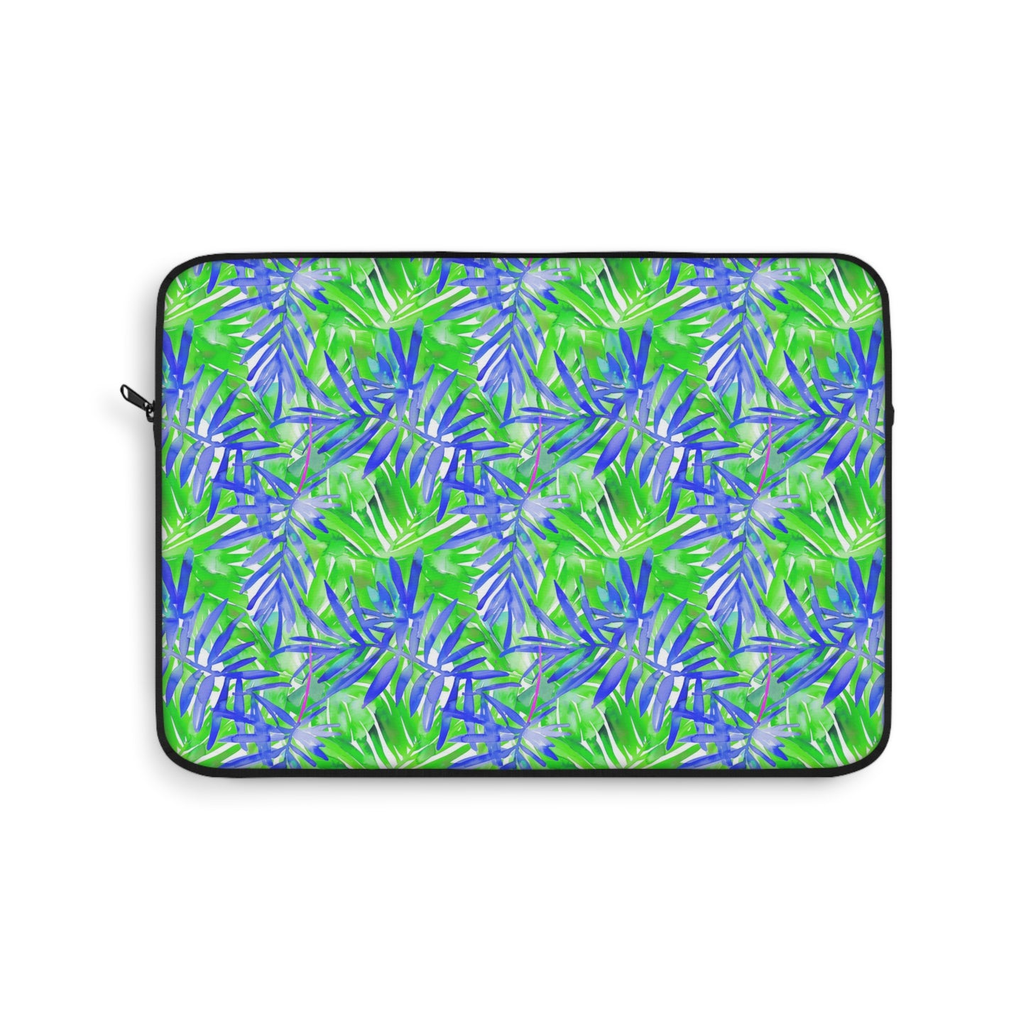 Tropical Harmony Blue and Green Palm Tree Leaves Laptop or Ipad Protective Sleeve Three Sizes Available