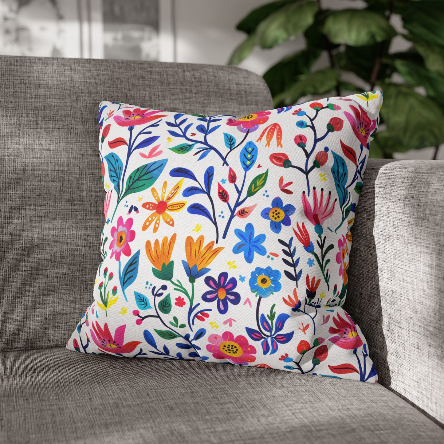 Blossoming Beauties: Charming Floral Blooms to Welcome Spring Spun Polyester Square Pillowcase 4 Sizes