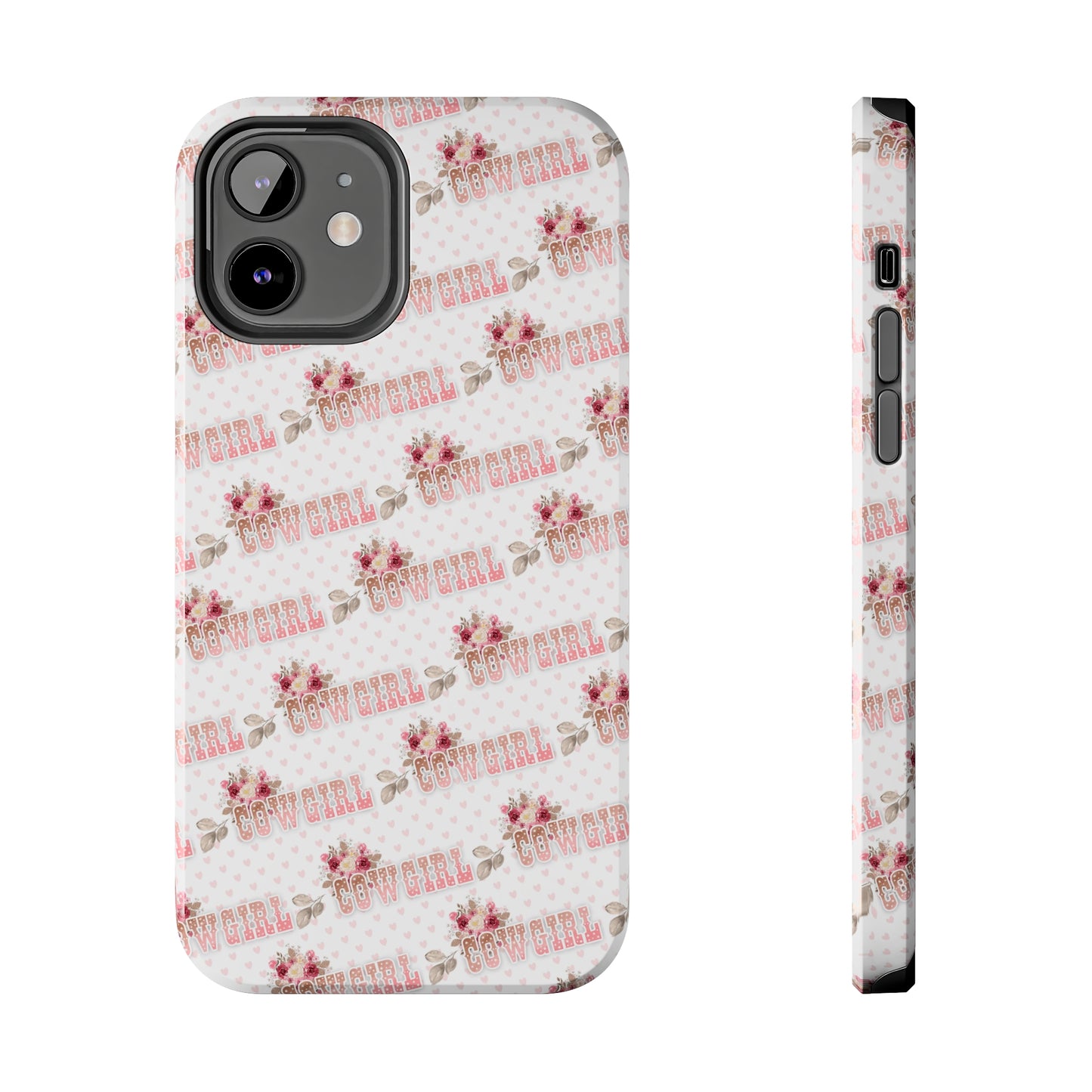 Pink Cowgirl and Flowers Iphone Tough Phone Case