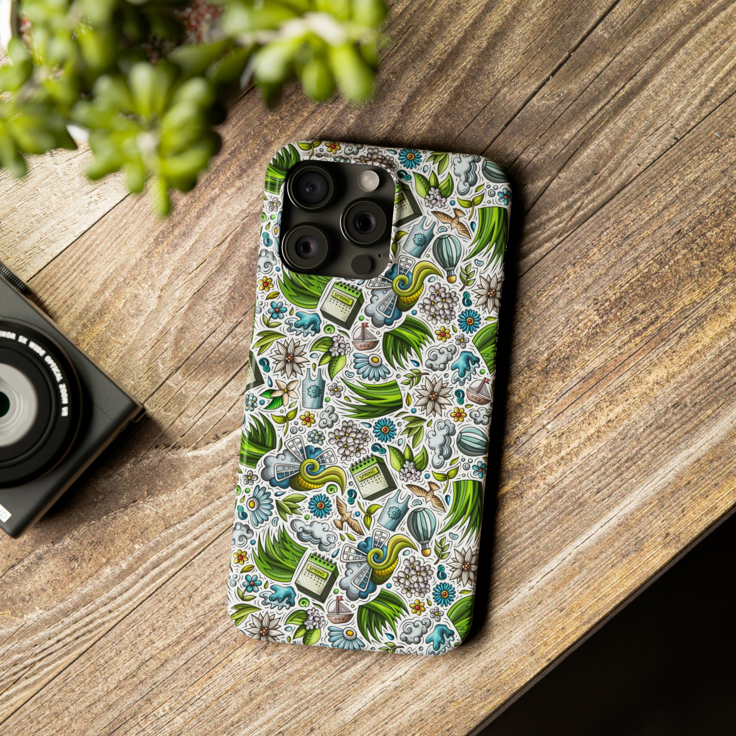 Spring Flowers and Gardening Design Iphone 15-12 Slim Phone Case