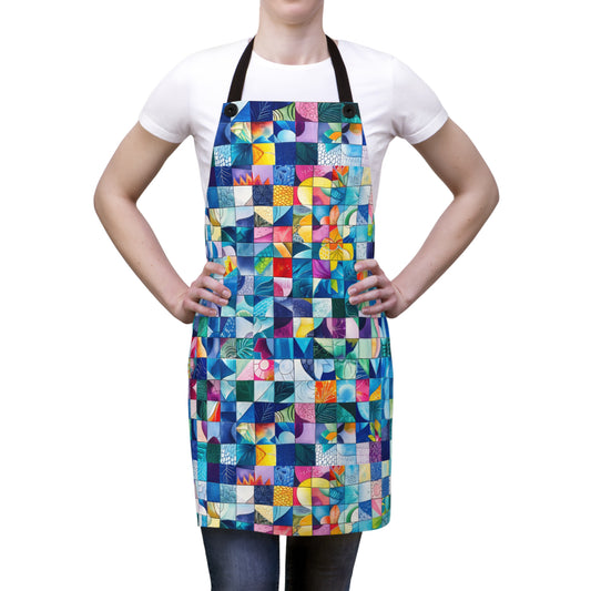 Artistic Kaleidoscope: Abstract Patchwork of Diverse Art Styles Kitchen Chef Apron