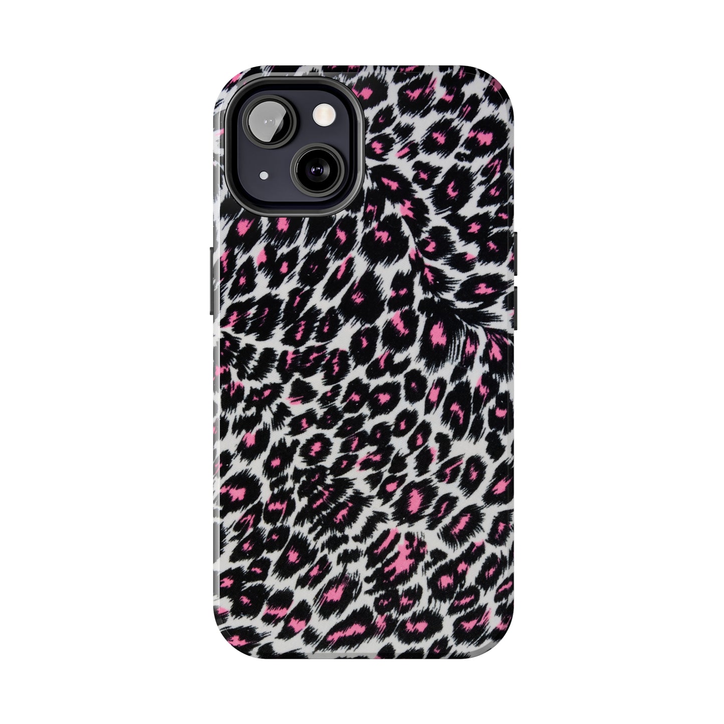 Fierce Femininity Pink and Black Leopard Print Iphone Tough Phone Case