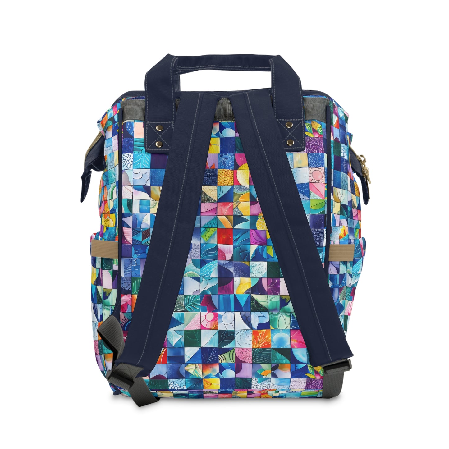 Artistic Kaleidoscope: Abstract Patchwork of Diverse Art Styles Multifunctional Diaper Backpack