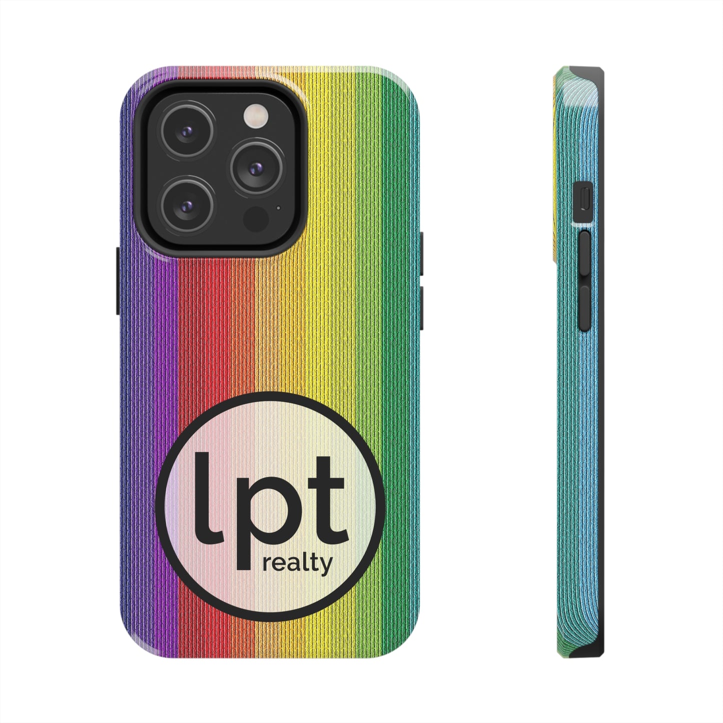 LPT Realty Logo -  Rainbow Stripe Design Iphone Tough Phone Case