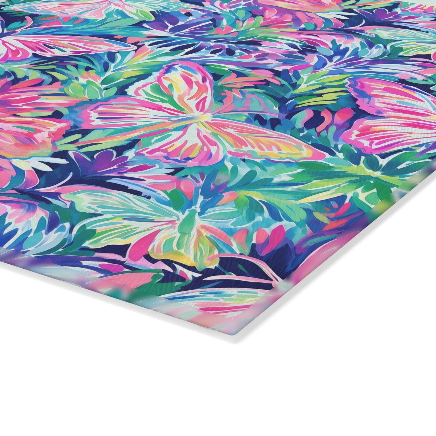 Fluttering Rainbows: Vibrant Watercolor Butterflies in Flight Cutting Board 2 Sizes