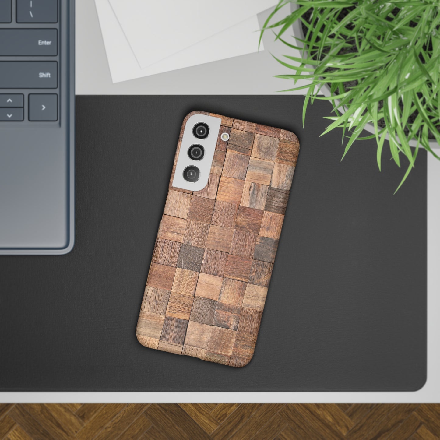 Organic Elegance Natural Woven Wood Design Design Samsung Slim Cases