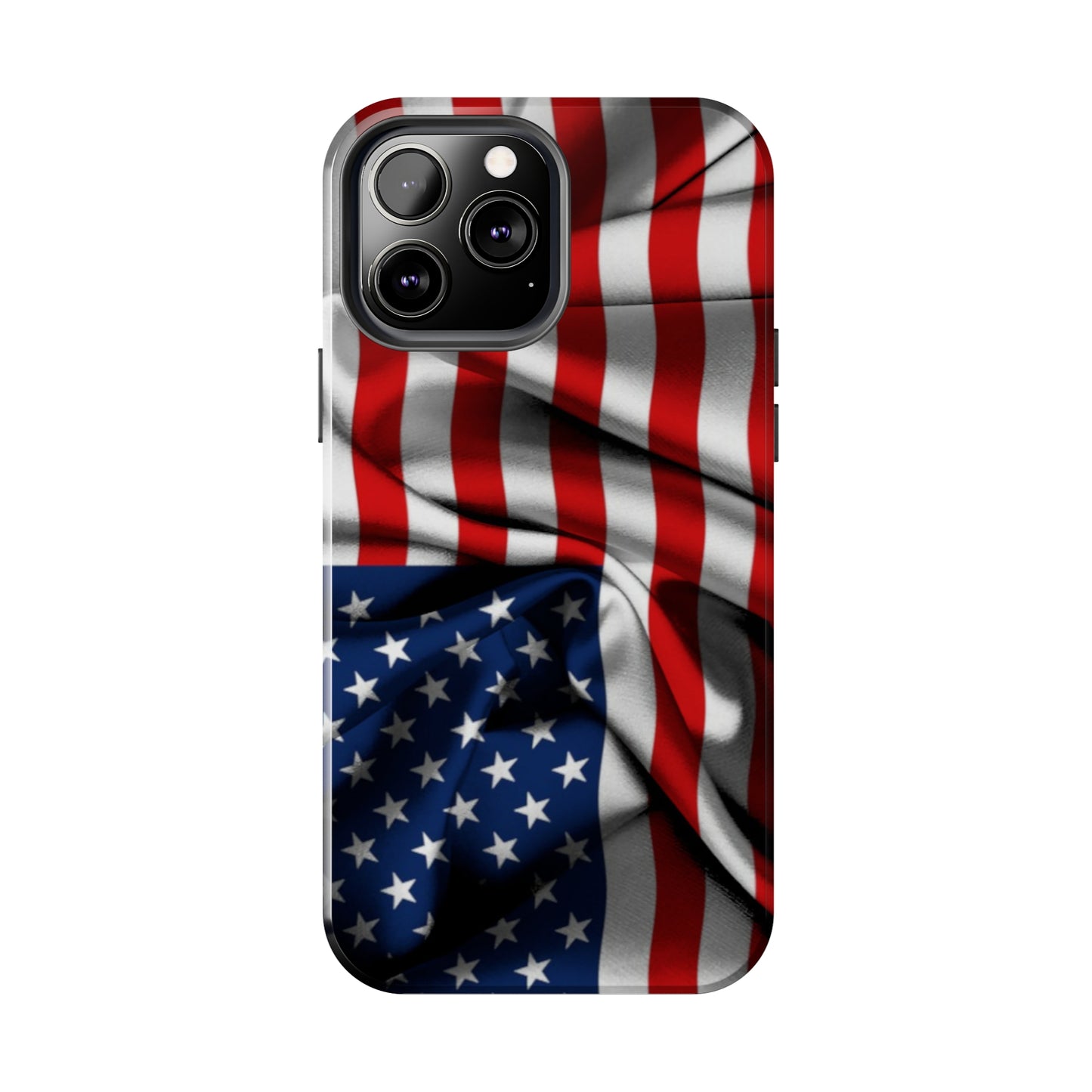 Proudly Unfurling: The American Flag Waves in Patriotic Splendor Iphone Tough Phone Case