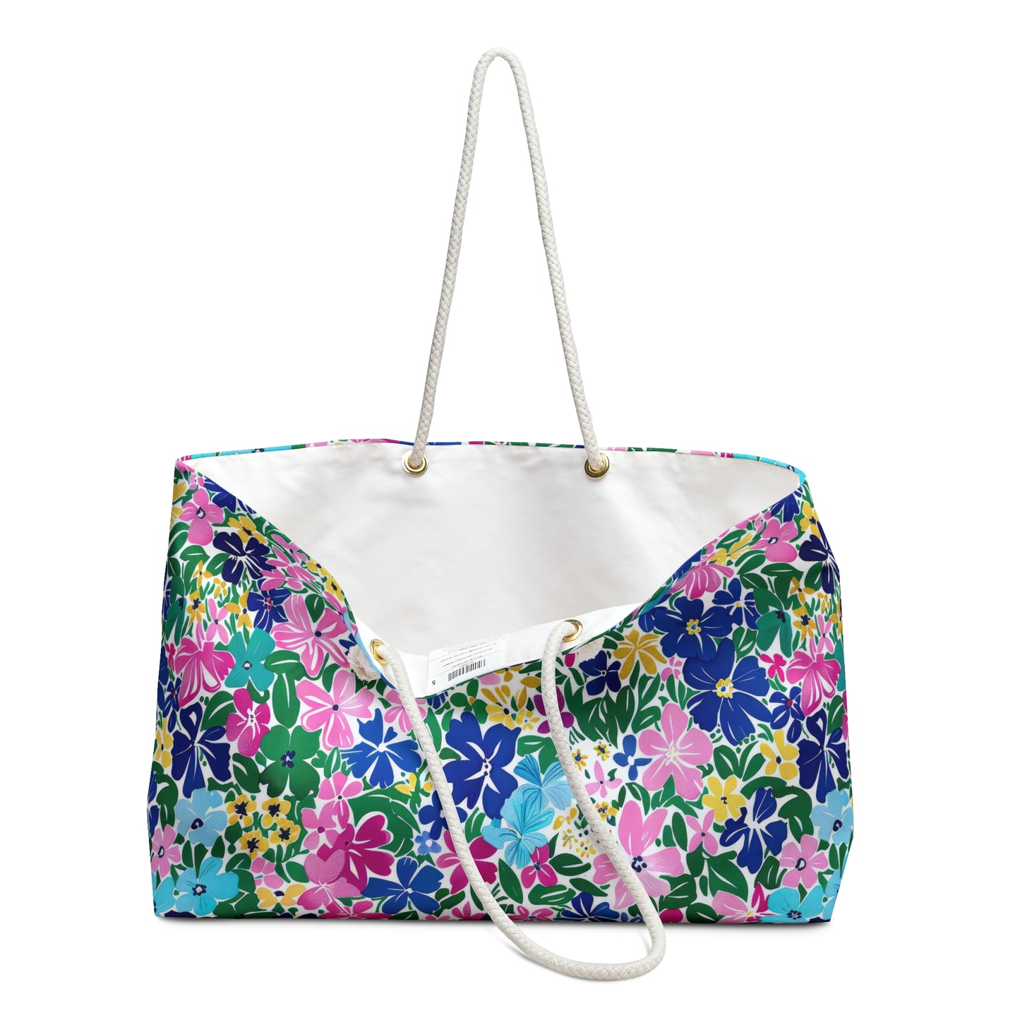 Rainbow Blooms: Vibrant Multi-color Watercolor Flowers in Full Bloom Oversized Weekender Bag