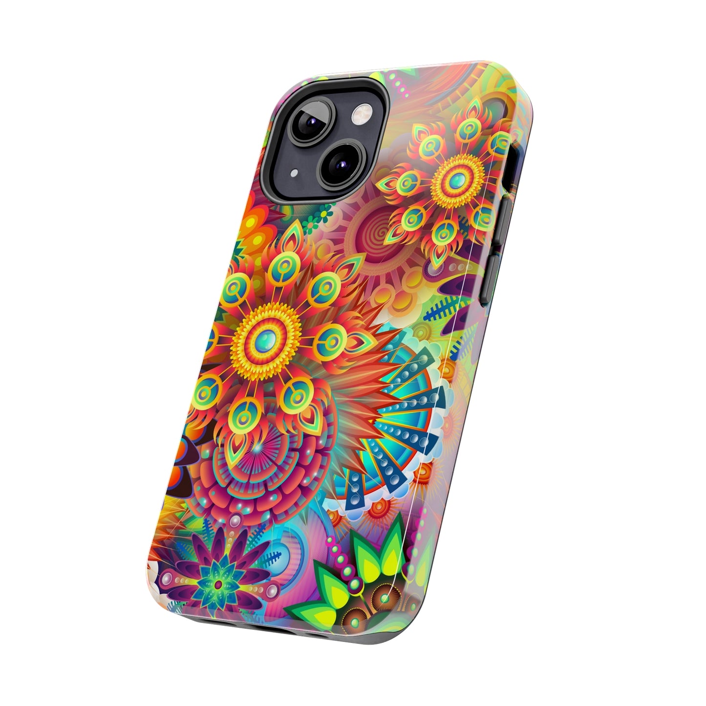 Rainbow Flower Power Design Iphone Tough Phone Case