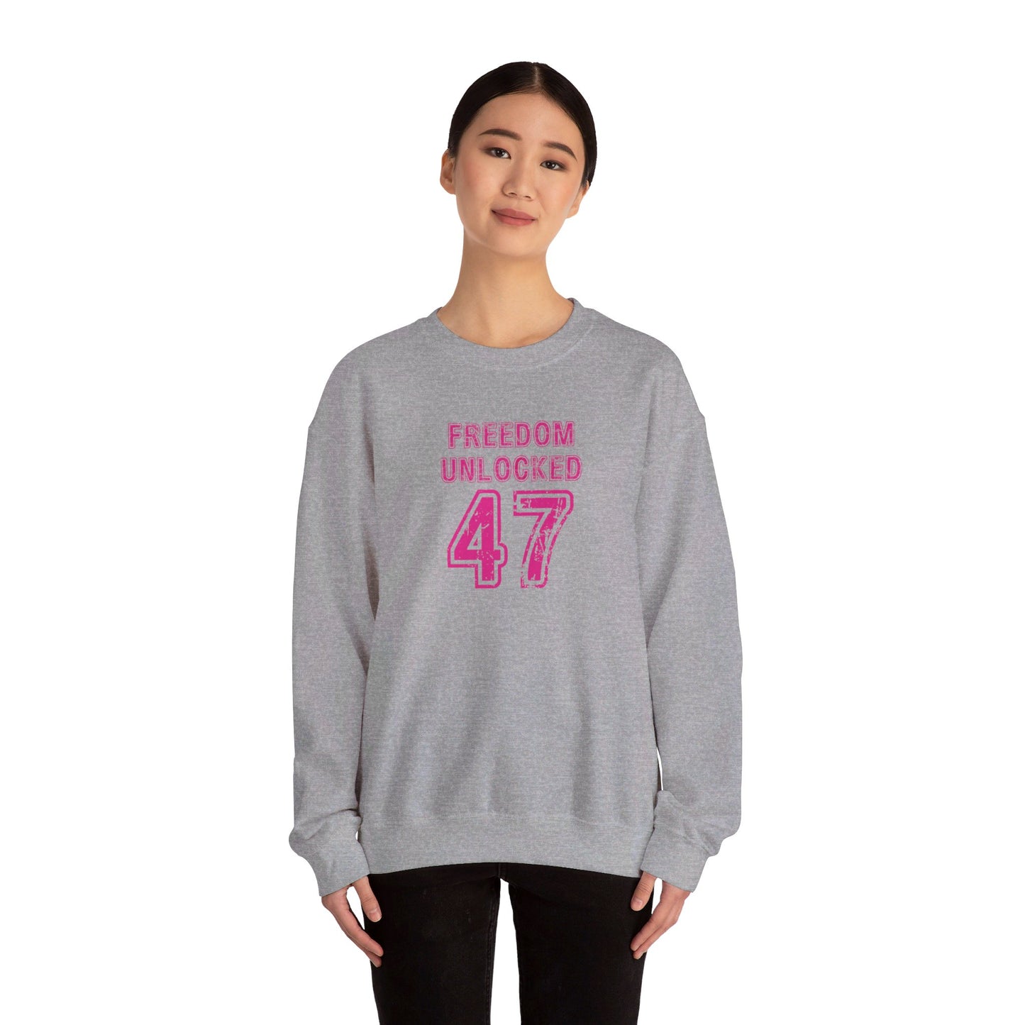 Freedom Unlock 47 in Pink Crewneck Sweatshirt Unisex S-3XL