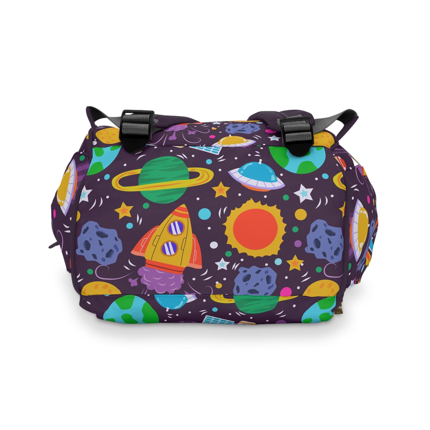 Galactic Adventure: Kids' Spaceships, Planets, and Stars Multifunctional Diaper Backpack