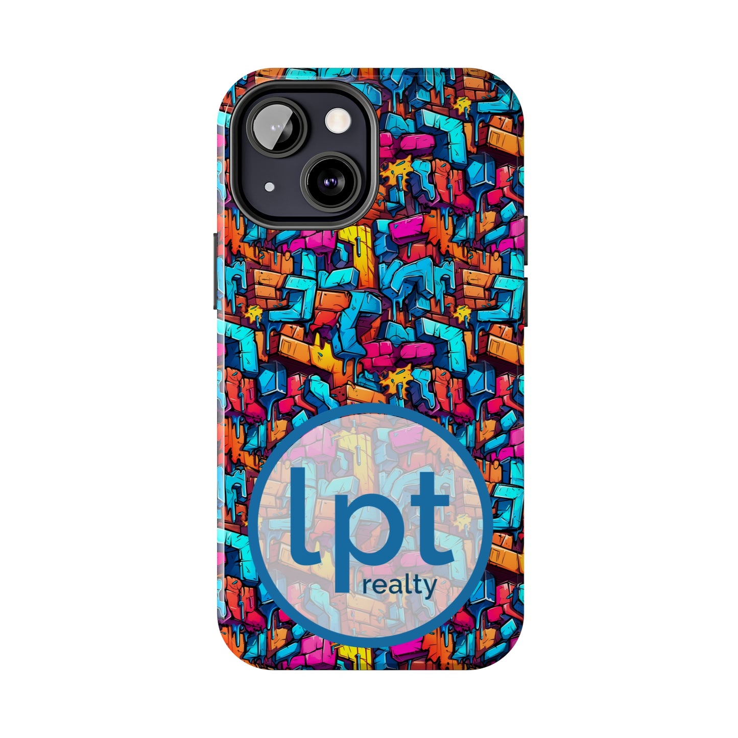 LPT Realty Logo -  3D Rainbow Colored Graphic Blocks Design Iphone Tough Phone Case