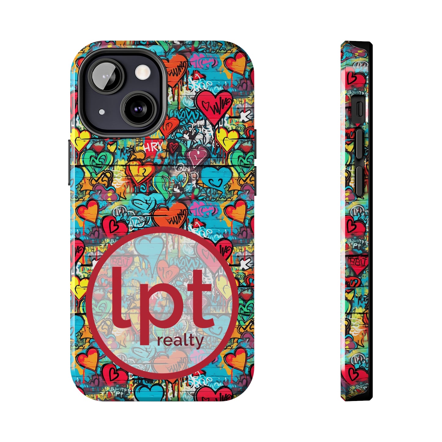 LPT Realty Logo -  Street Art Graffiti Hearts Design Iphone Tough Phone Case