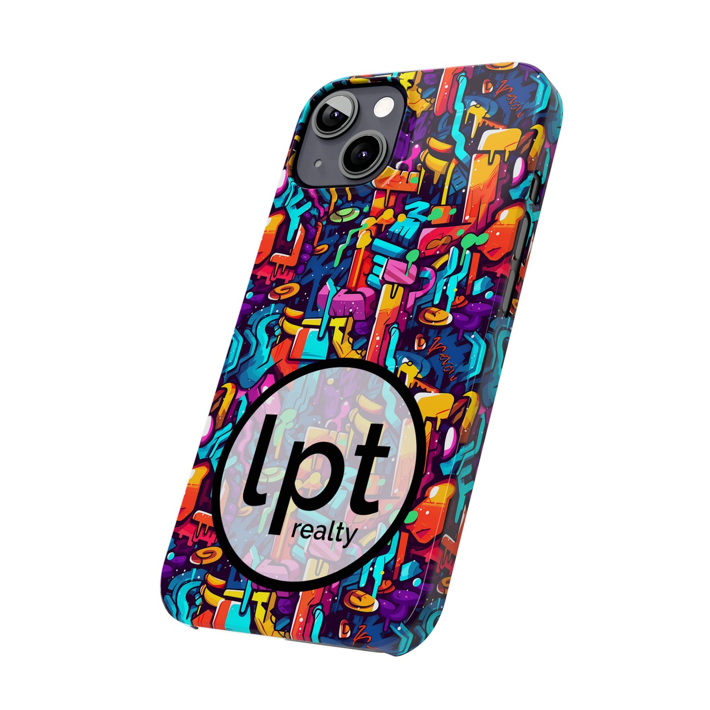 LPT Realty Logo -  3D Abstract Colorful Street Graffiti Art Design Iphone 15-12 Slim Phone Case