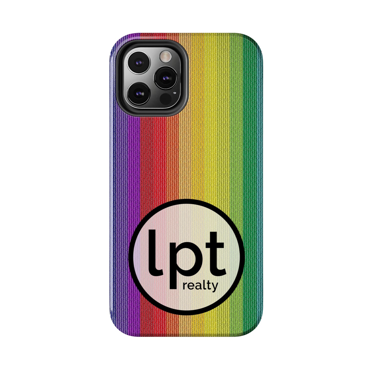 LPT Realty Logo -  Rainbow Stripe Design Iphone Tough Phone Case