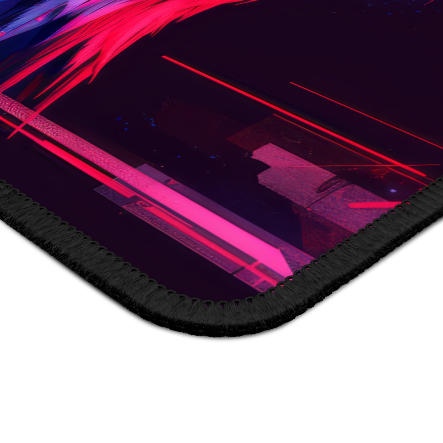 Retro 80s American Eagle in Neon Cyber Vibes Gaming Mouse Pad with Finished Edges