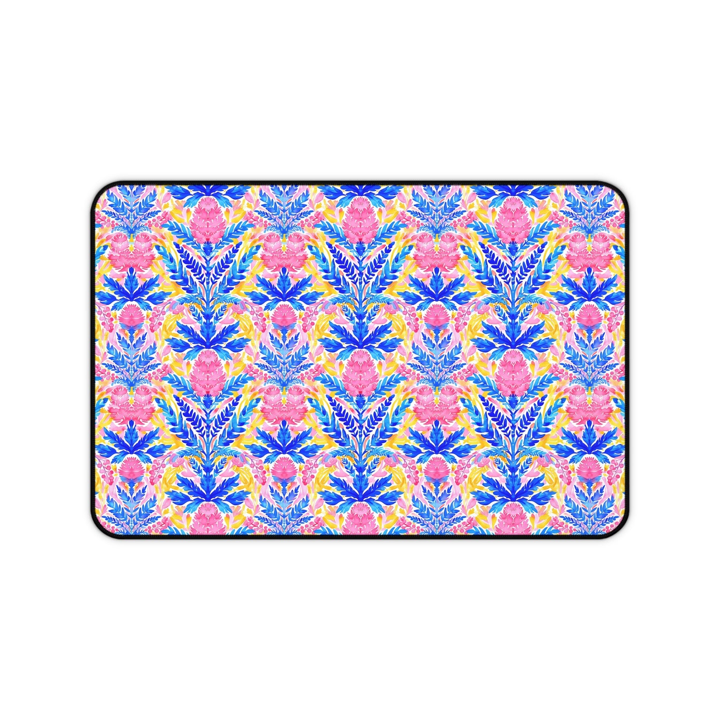 Tropical Watercolor Blooms in Vibrant Pinks and Blues Extended Gaming Mouse Pad  Desk Mat  - 3 Sizes