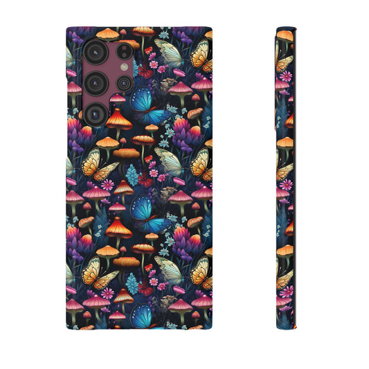 Mystical Butterflies and Mushroom Nighttime Garden Samsung Slim Cases