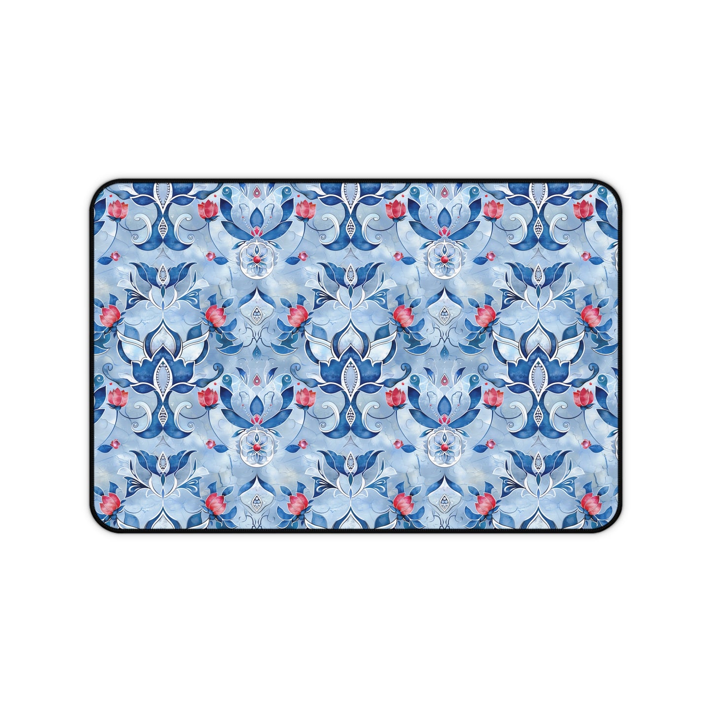 Enchanting Blue and Pink Lotus Mosaic Gaming Mouse Pad  Desk Mat  - 3 Sizes