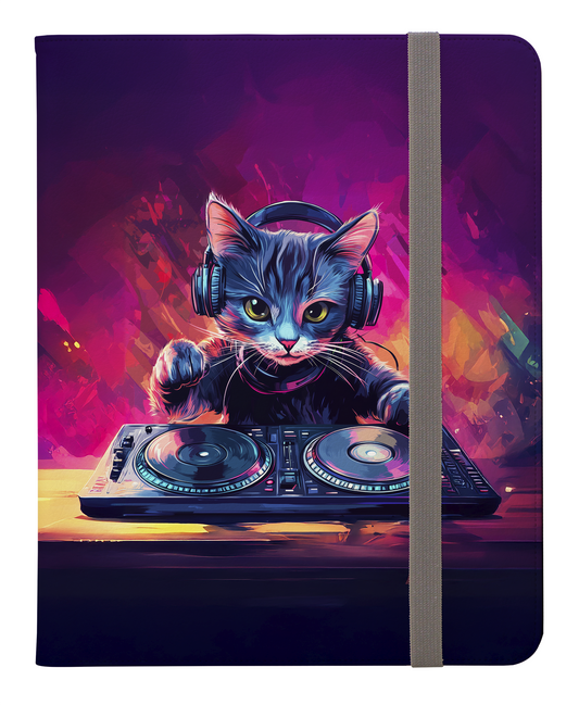 DJ Kitty Spinning Retro Beats Protective iPad Pro 11 & Pro 12.9 Protective Case and Pencil Holder