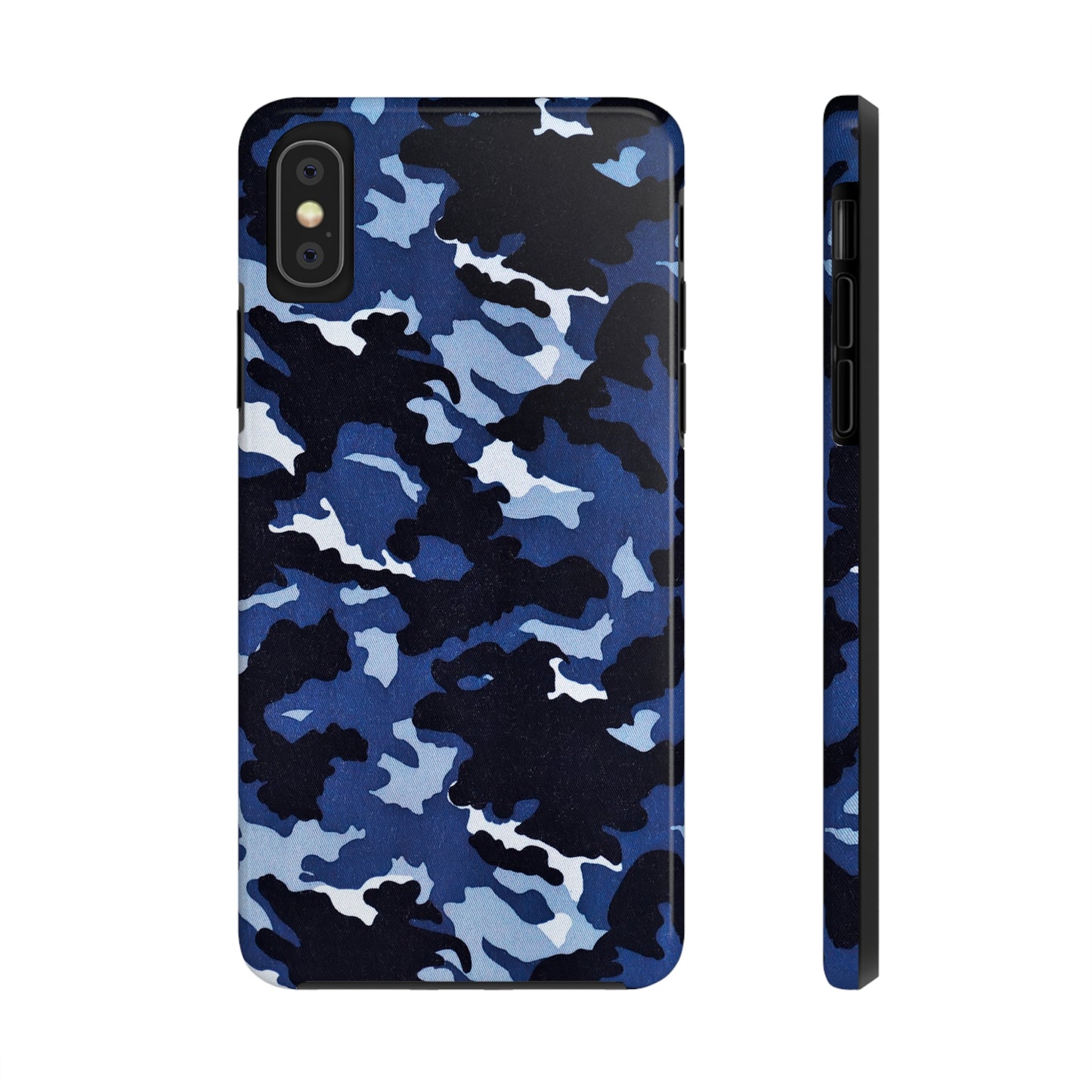 Deep Sea Concealment: Navy Blue Camouflage Iphone Tough Phone Case