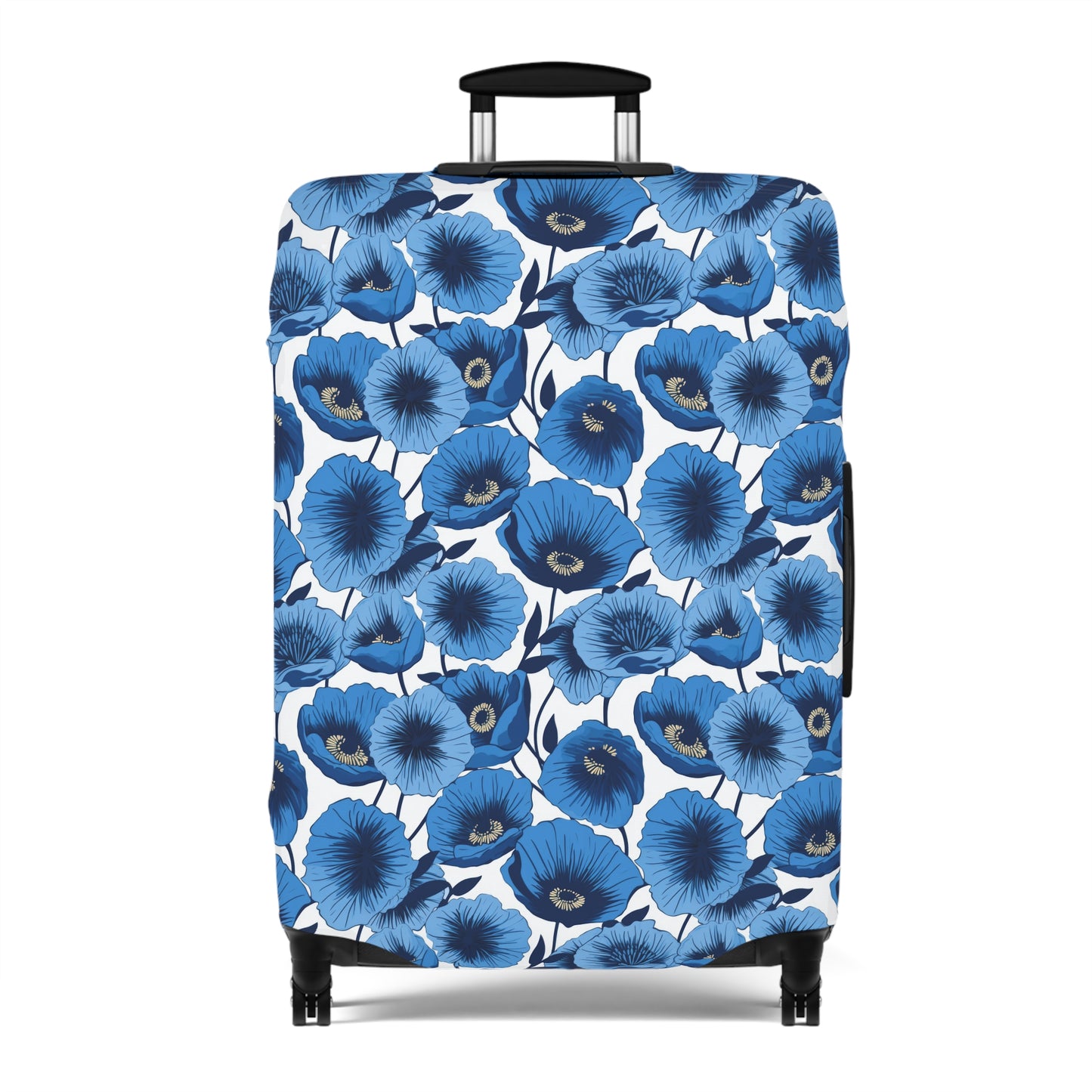 Vivid Blooms Bright Blue Poppies Design  - Luggage Protector and Cover 3 Sizes