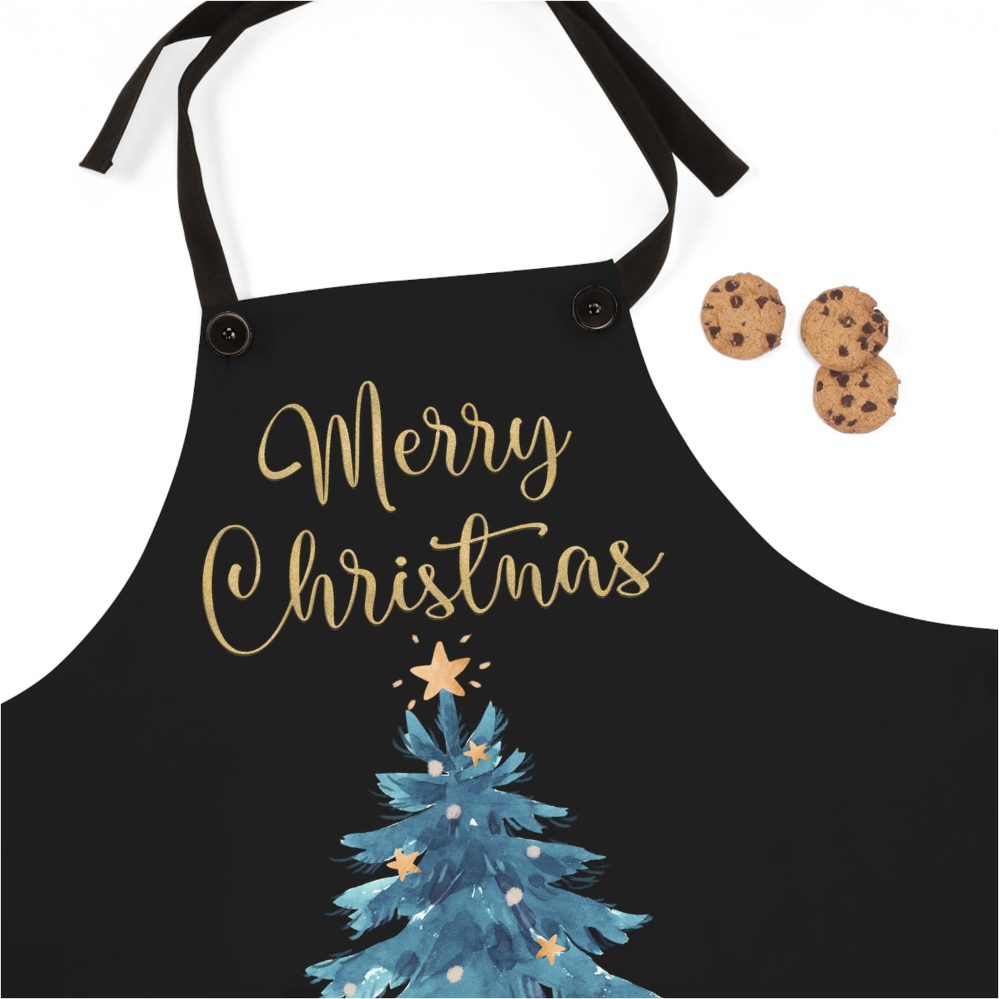 Merry Christmas and Christmas Tree - Kitchen Chef Apron