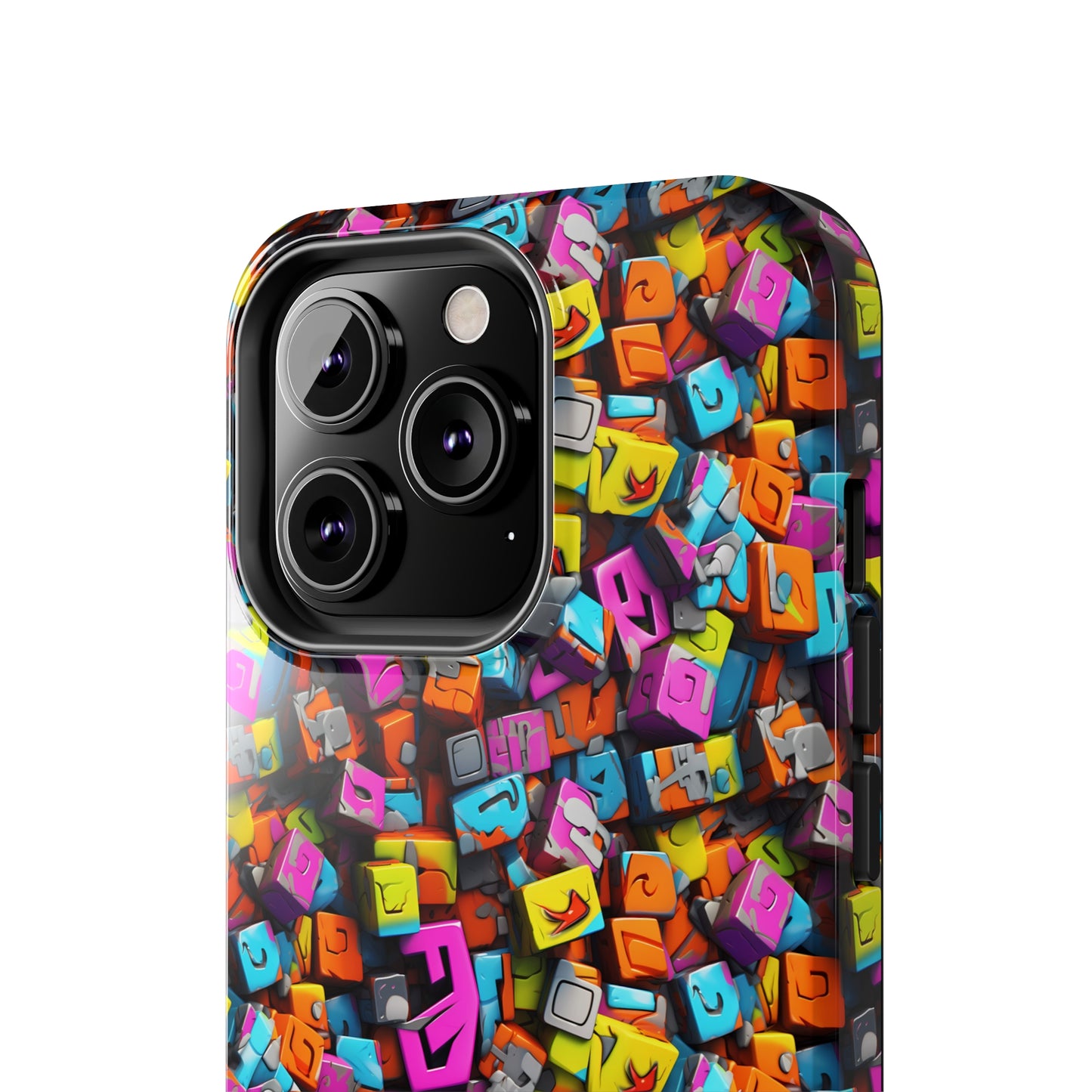 3D Abstract Colorful Block Design Iphone Tough Phone Case