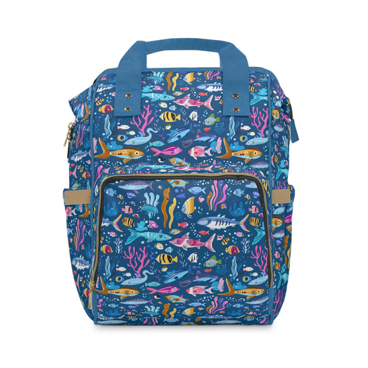 Enchanted Ocean: Magical Underwater Sea Creatures Multifunctional Diaper Backpack