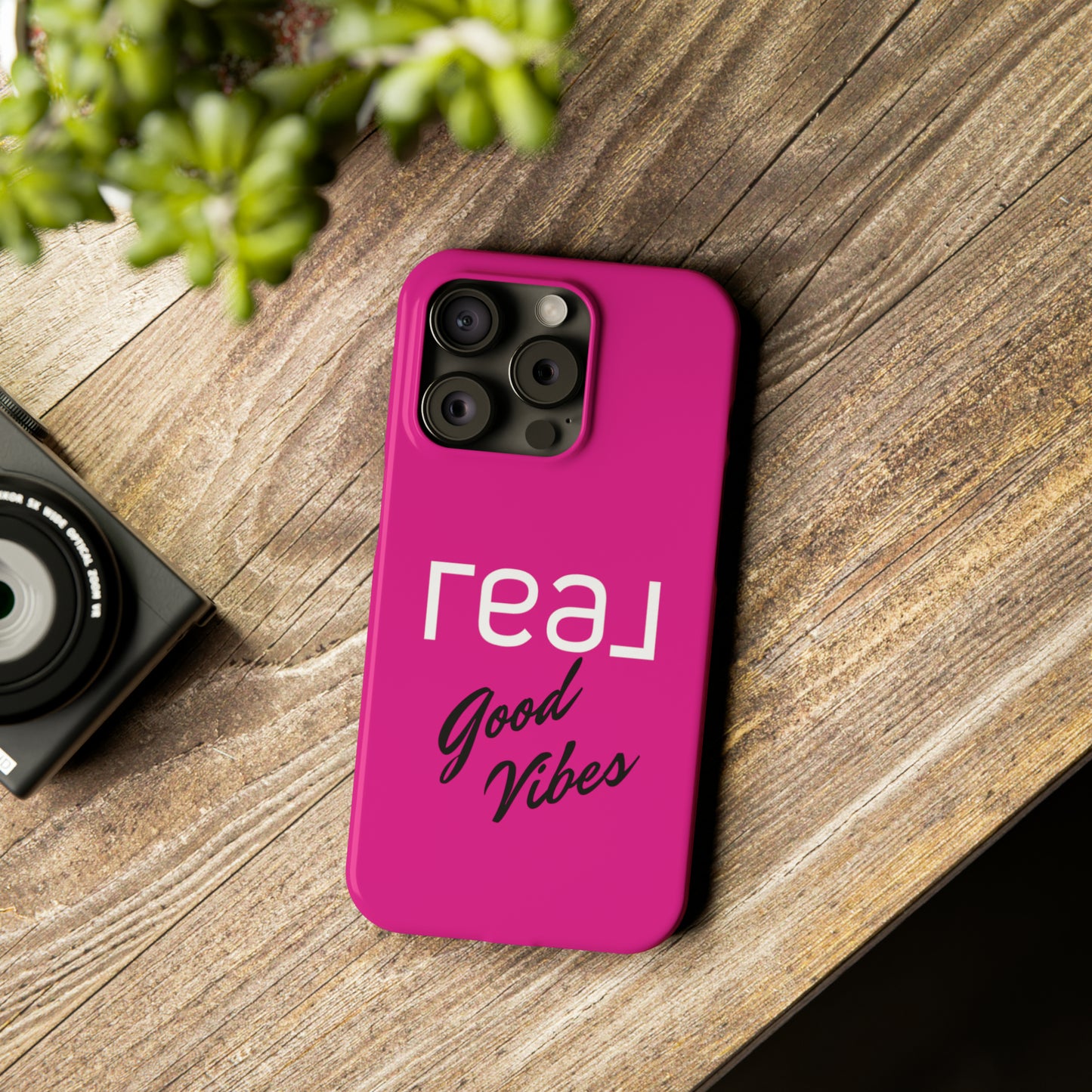 Pink - Real Good Vibes Iphone 15-12 Slim Phone Case